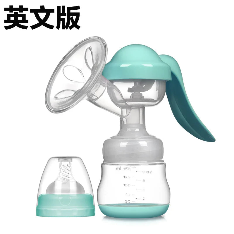 Breasts Pump Bottle Baby Bottle Manual Breast Bag Pump Powerful Suction