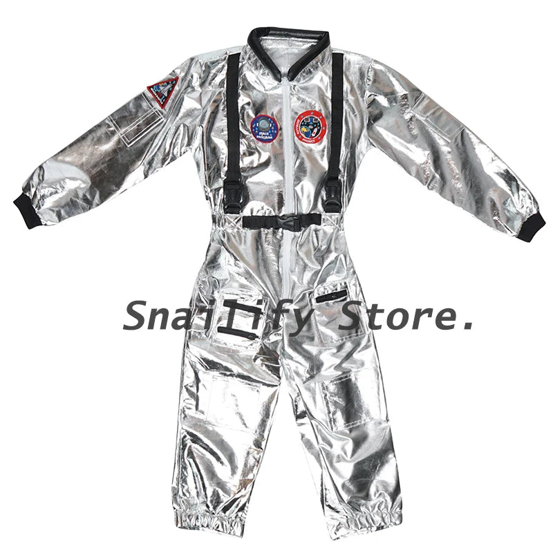 SNAILIFY Silver Spaceman Jumpsuit Boys Astronaut Costume for Kids