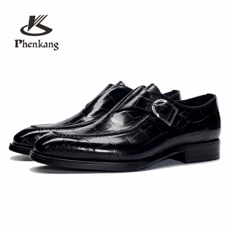 Men Leather Shoes Business Dress Suit Shoes Men Brand Bullock Genuine