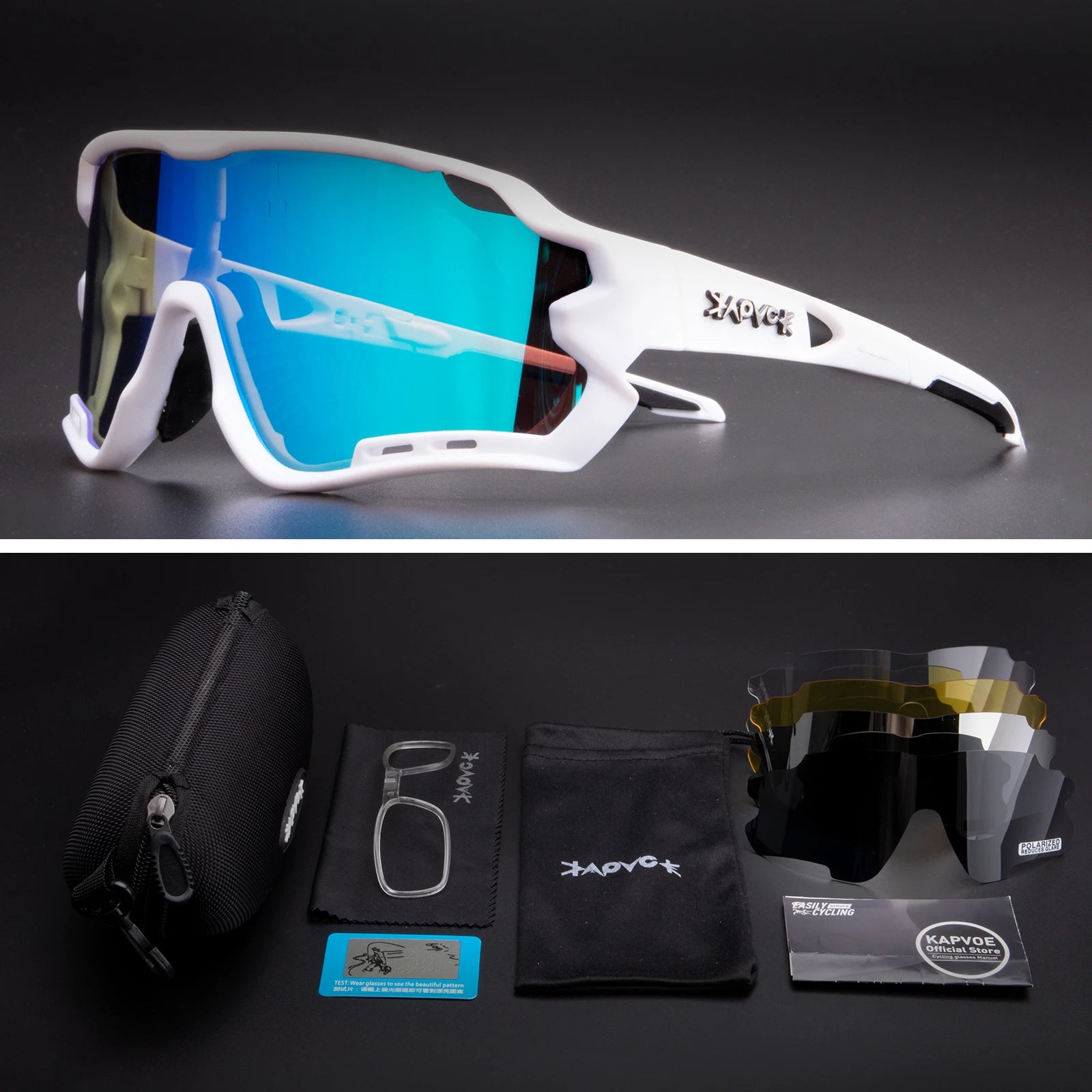 Cycling Glasses Men Sunglasses Bicycle Polaroid Photochromic 5 Lens Goggles