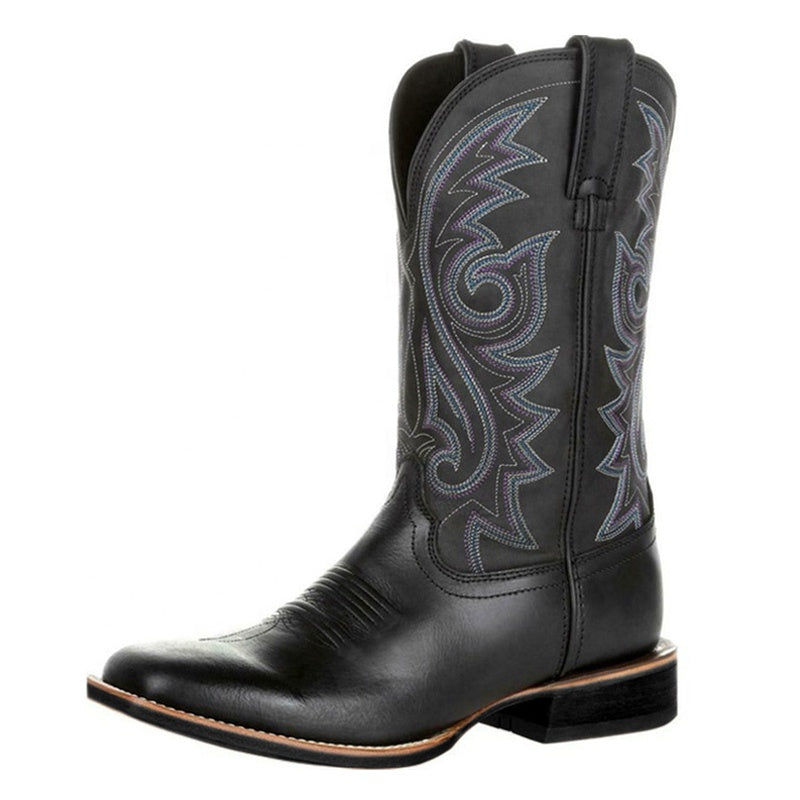 Wholesale Good Sell Men PU Cowboy Boots Shoes Factory Custom Cheap Western