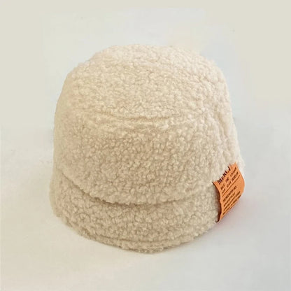 Autumn Winter Lambwool Baby Hats Letter Pattern Kids Boys Girls Caps