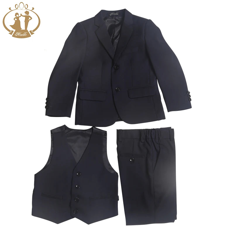 Spring Autumn Children's Formal Suit Set Flower Boys Wedding Party Performance