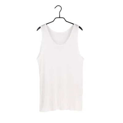 Men Tank Tops 100%Real Silk Solid Tanks for Men O Neck Vest