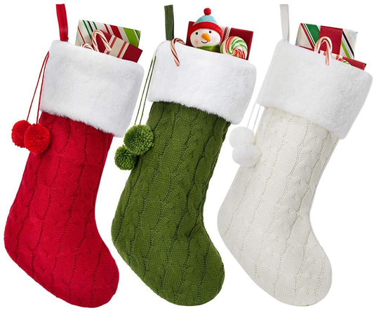 2020 Cross-Border New Style Christmas Ornaments Knitting Wool Thick Socks Hotel