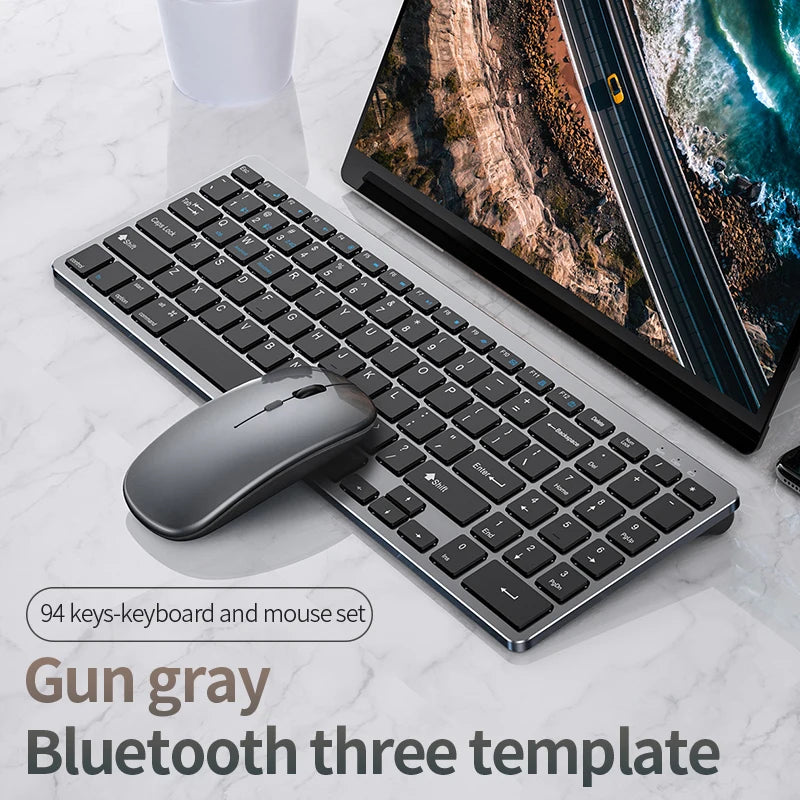 Keyboard and Mouse Set Bluetooth-Compatible Slim Rechargeable USB Keyboard Mouse