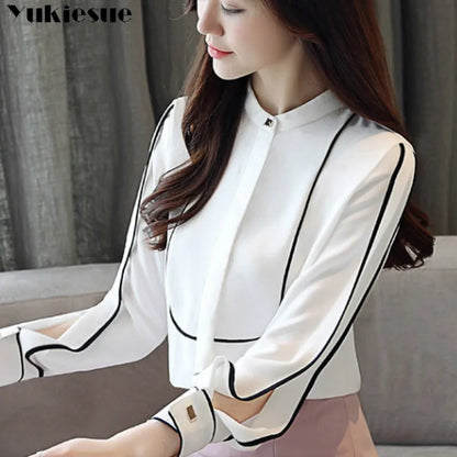 Long Sleeve OL Office Summer Women's Shirt Blouse for Women Blusas Womens Tops