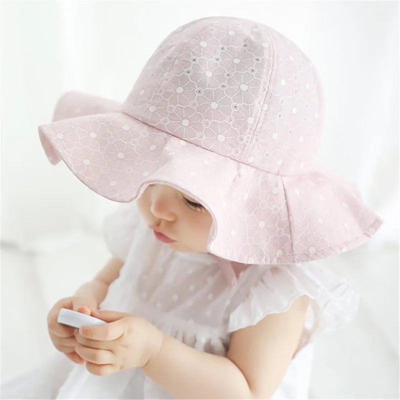 Summer Baby Bucket Cap Kids Children Floral Panama Hat Outdoor