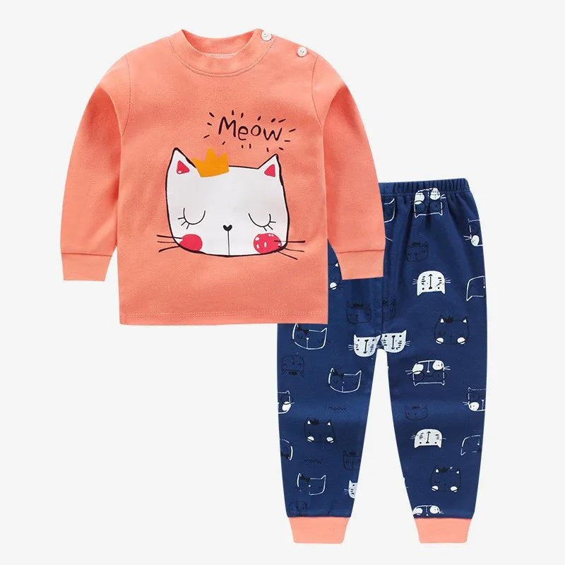 2Pcs/Set Baby Clothes Spring Autumn Winter Kids Girl Boy Sleeper Top Trousers