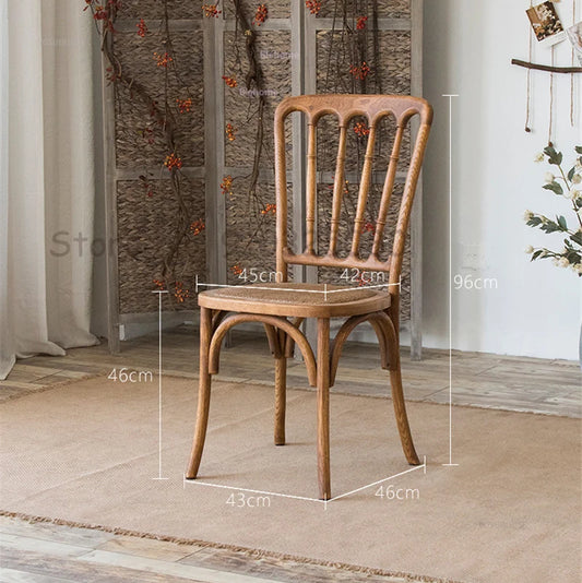 Nordic Dining Chair American Country Retro Living Room Chair Home Backrest
