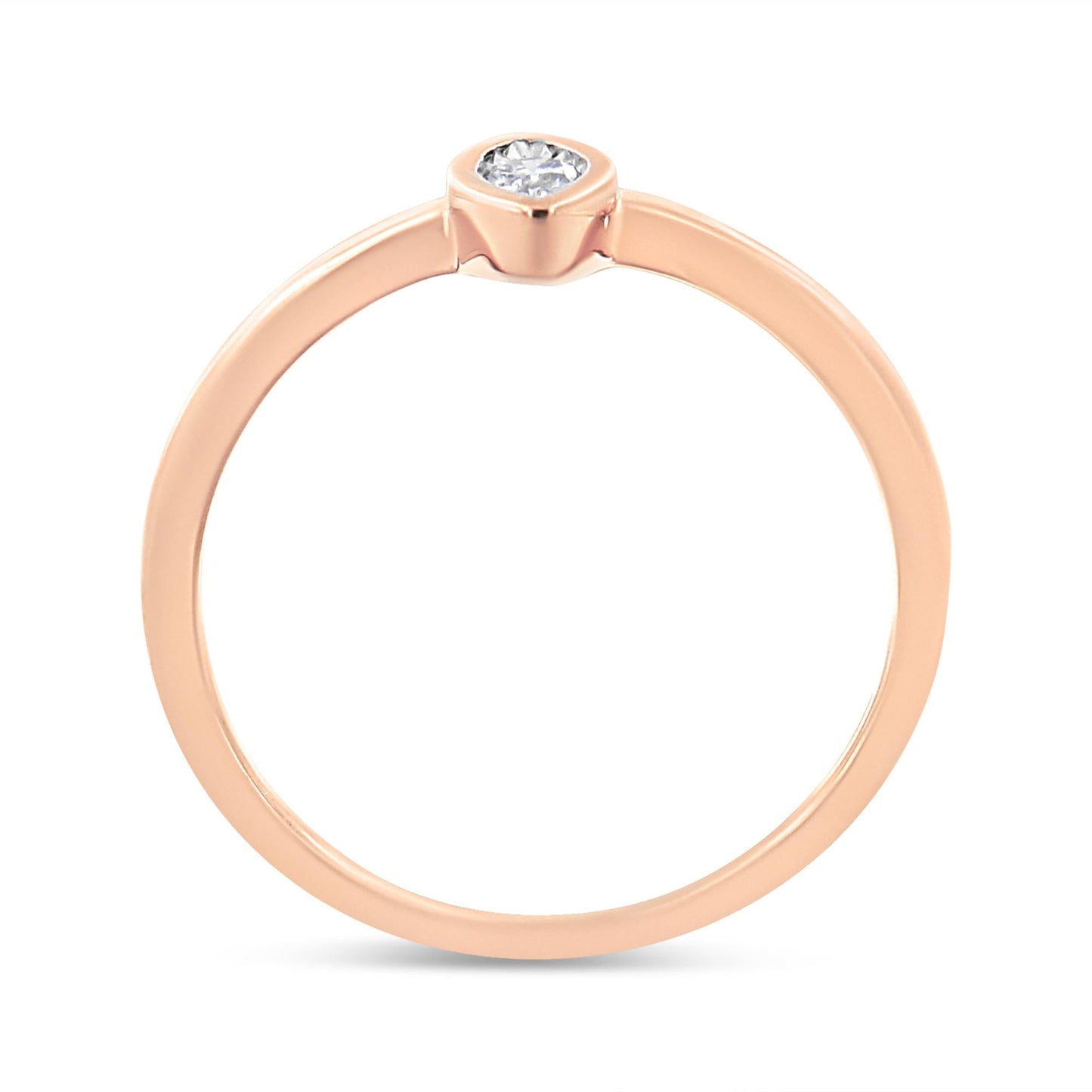 14K Rose Gold Plated .925 Sterling Silver Set Diamond Pear Shape Promise Ring