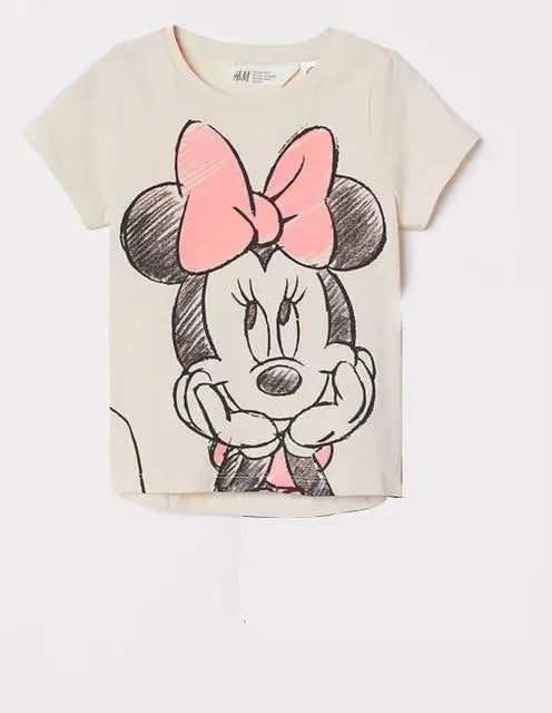 Mickey Cartoon T-Shirt for Boys Clothes Summer Thin Round Collar Disney