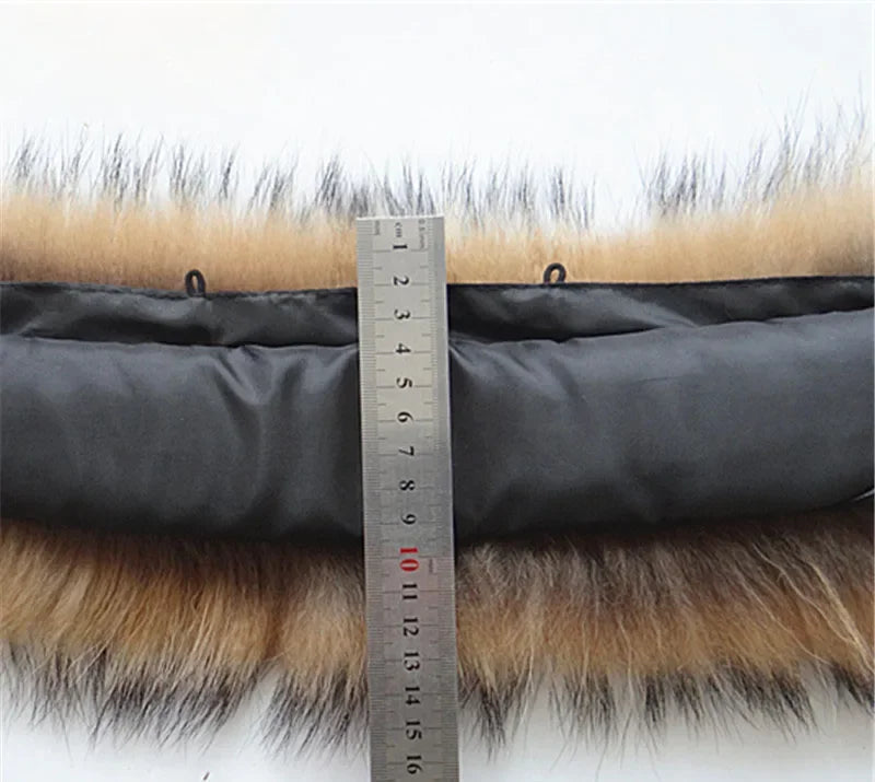 100% Real Raccoon Fur Collar for Kids Parkas Coats