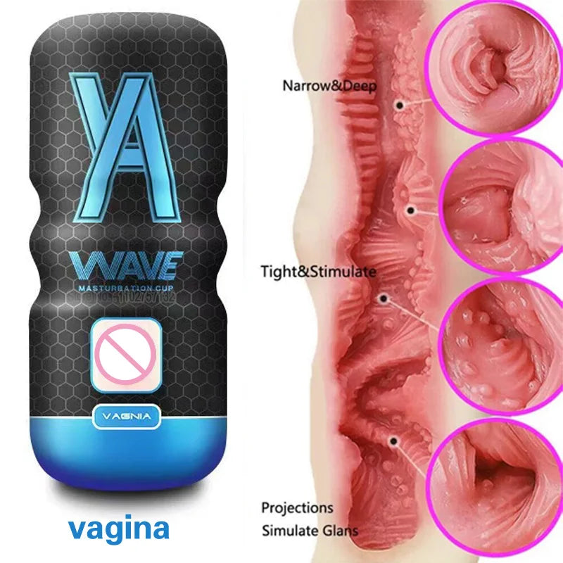 Male Masturbator Sex Toy for Men Cup Vacuum Pressure Sucking Silicone Vagina