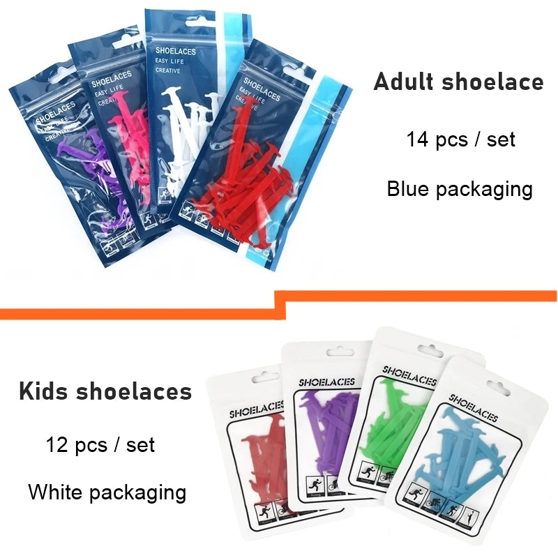 Silicone Elastic Shoelaces Creative Lazy No Tie Shoelace Lacing Kids Adult