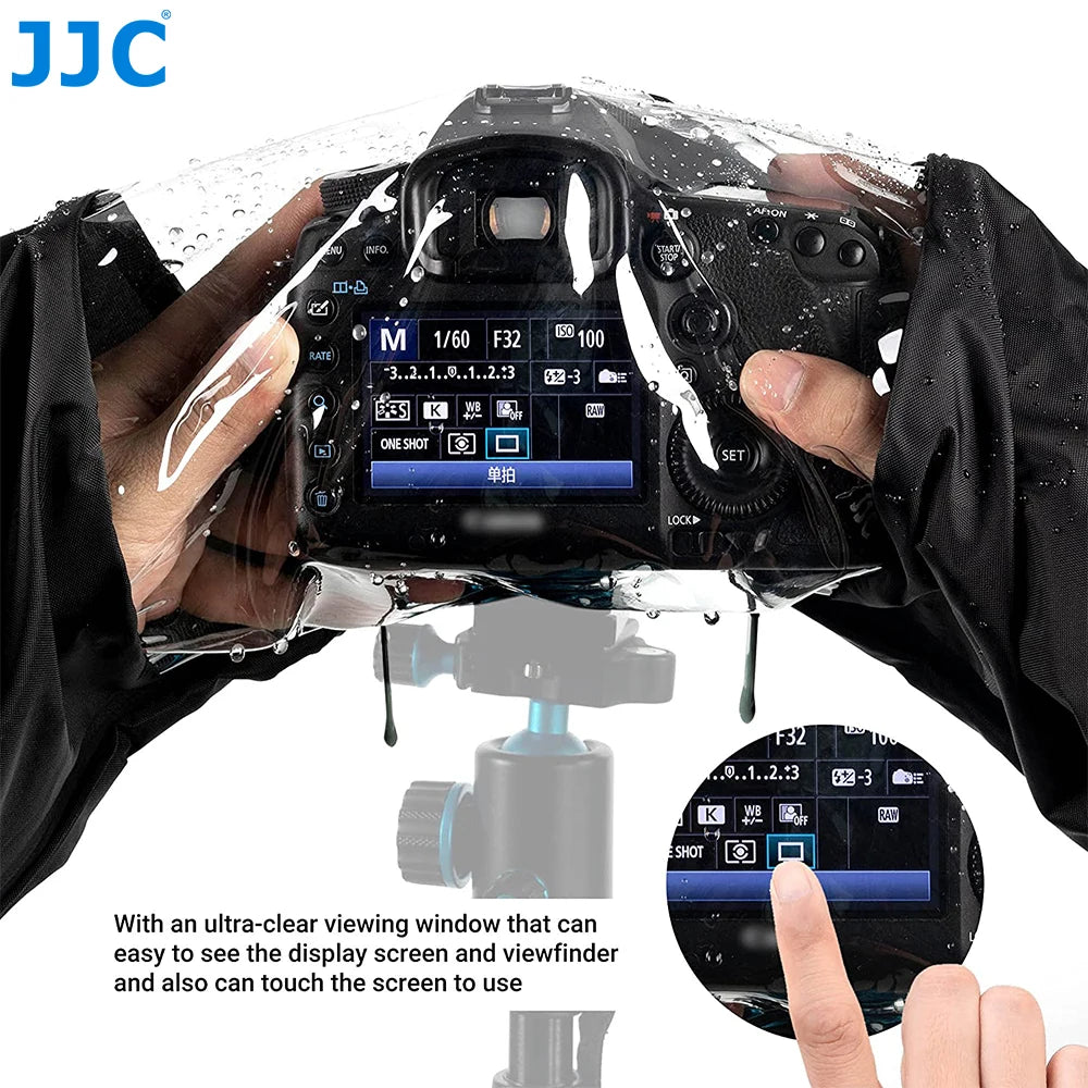 JJC Portable Camera Rain Cover Rain Shade Waterproof Raincoat Raincover DSLR