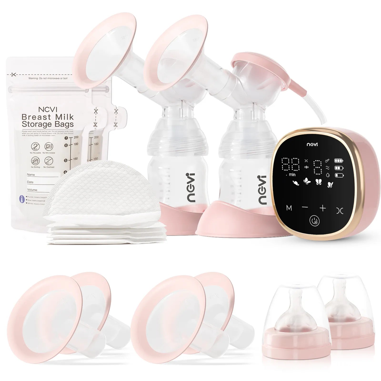 Double Electric BreastPump 4 Modes & 9 Levels With 4 Size Flanges & 10 milk bag