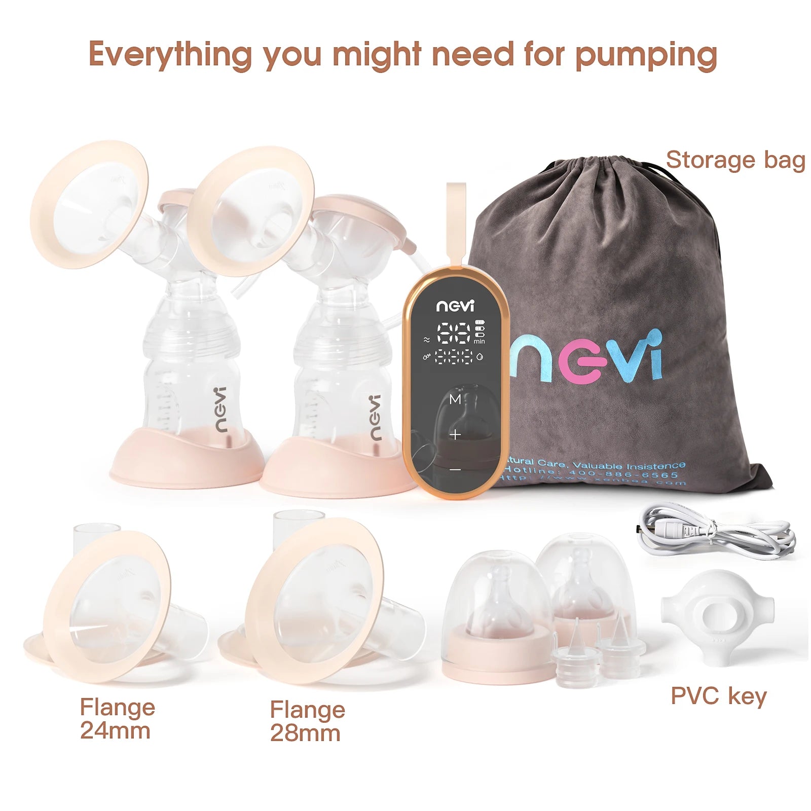 Double Electric Breast Pumps 3 Modes & 12 Levels Portable Milk Pump