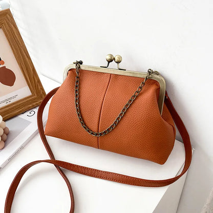 Vintage Fashion PU Leather Bag Bags Women's Handbags Purses Chain Hand Bags