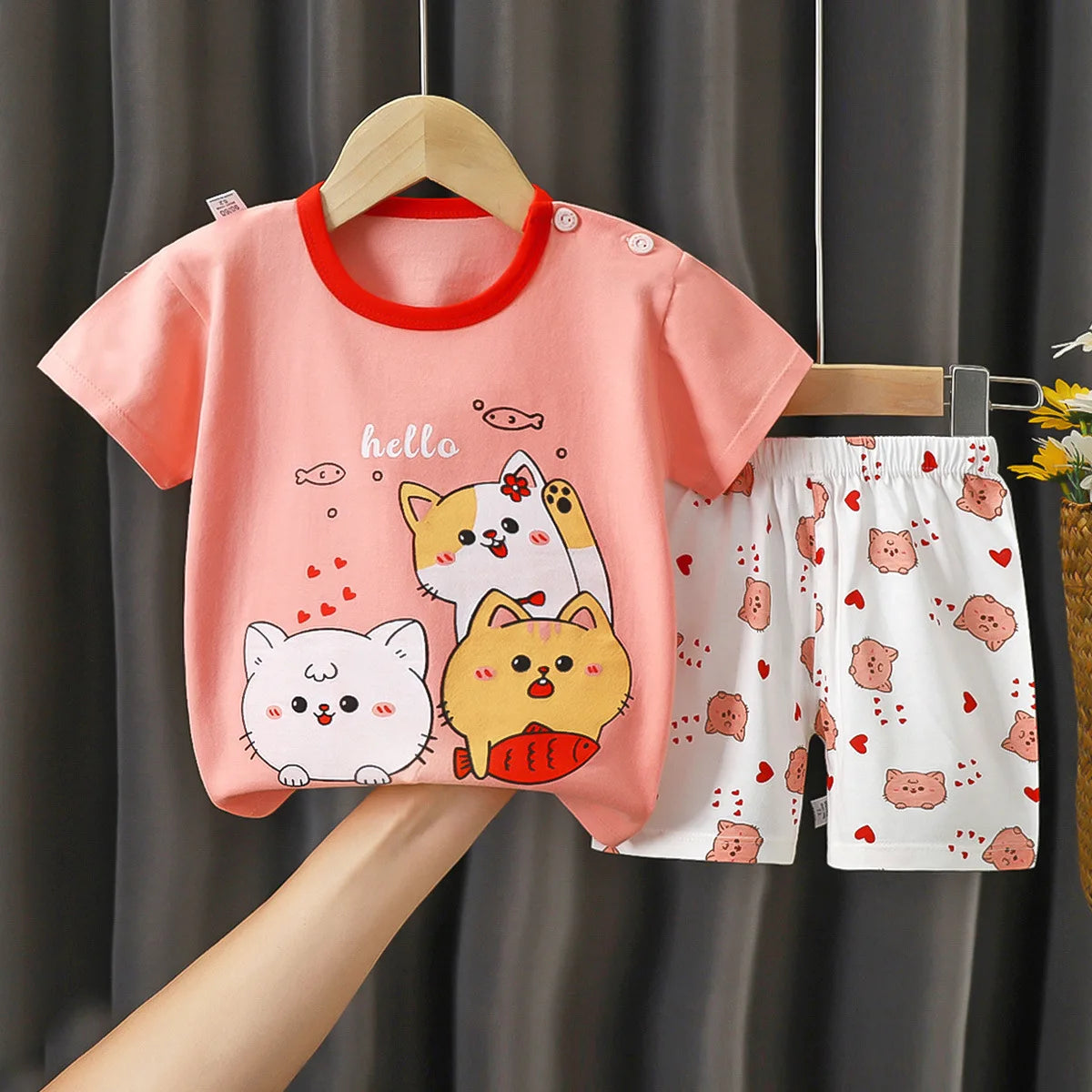 Fashion Baby Girls Clothes Summer Baby Girls Sets Cute Girls T-Shirt + Shorts