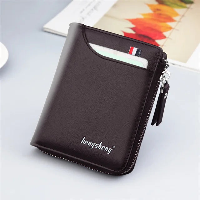 New Korean Casual Men's Wallet Short Vertical Locomotive British Casual