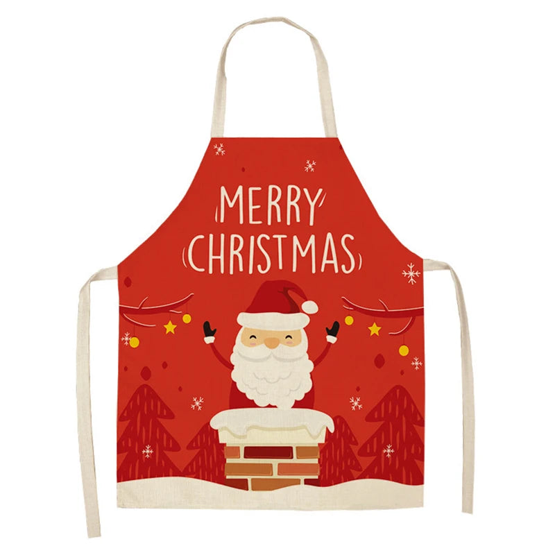 Linen Merry Christmas Apron Christmas Decorations for Home