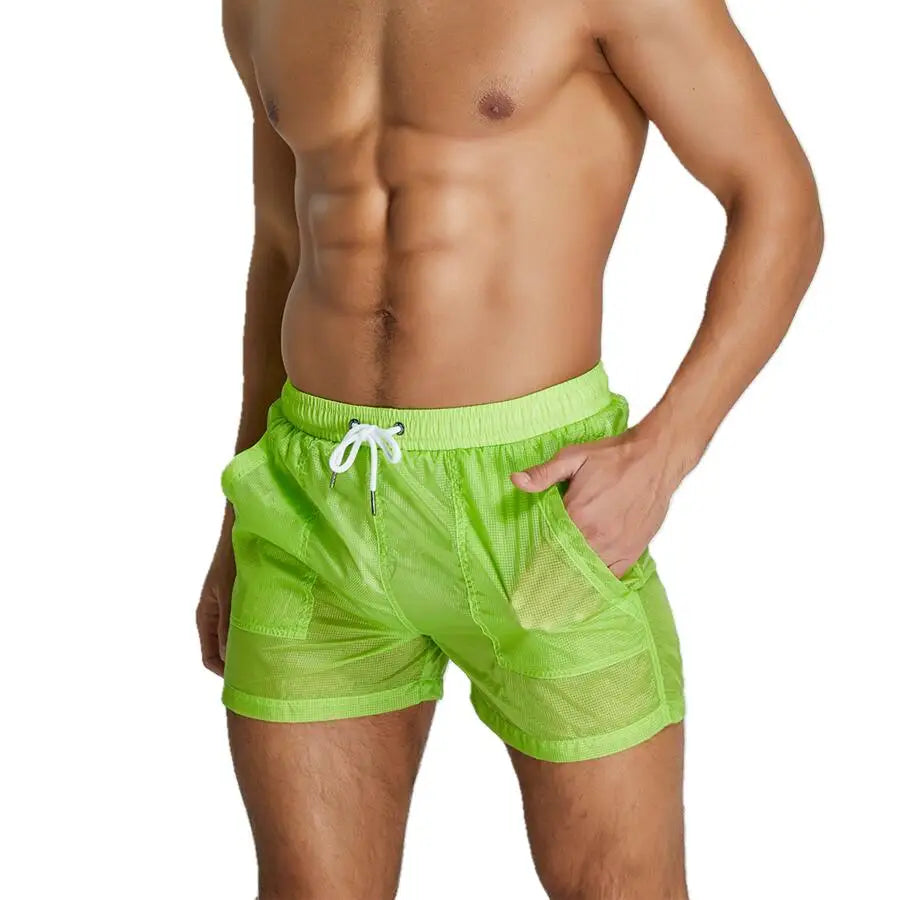 SEOBEAN Summer Mens Shorts Sexy Semi-Transparent Quick Dry Shorts