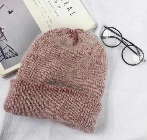 Autumn Winter Rabbit Hair Winter Skullies Hat Fashion Warm Beanies Hats Casual