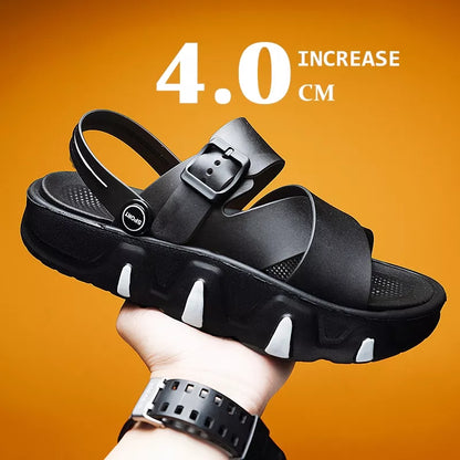 Summer Men Slippers New Fashion Comfort Thick Bottom Height-Increasing Sandals