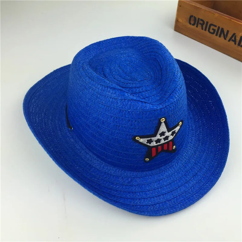 Outdoor Children's Jazz Cowboy Hat Summer Straw Hat Boys