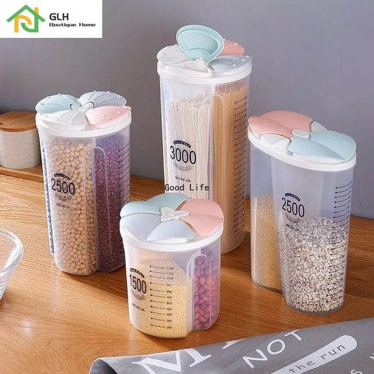 Kitchen Food Storage Cereal Dispenser Storage Box Rotating Dry Food Container