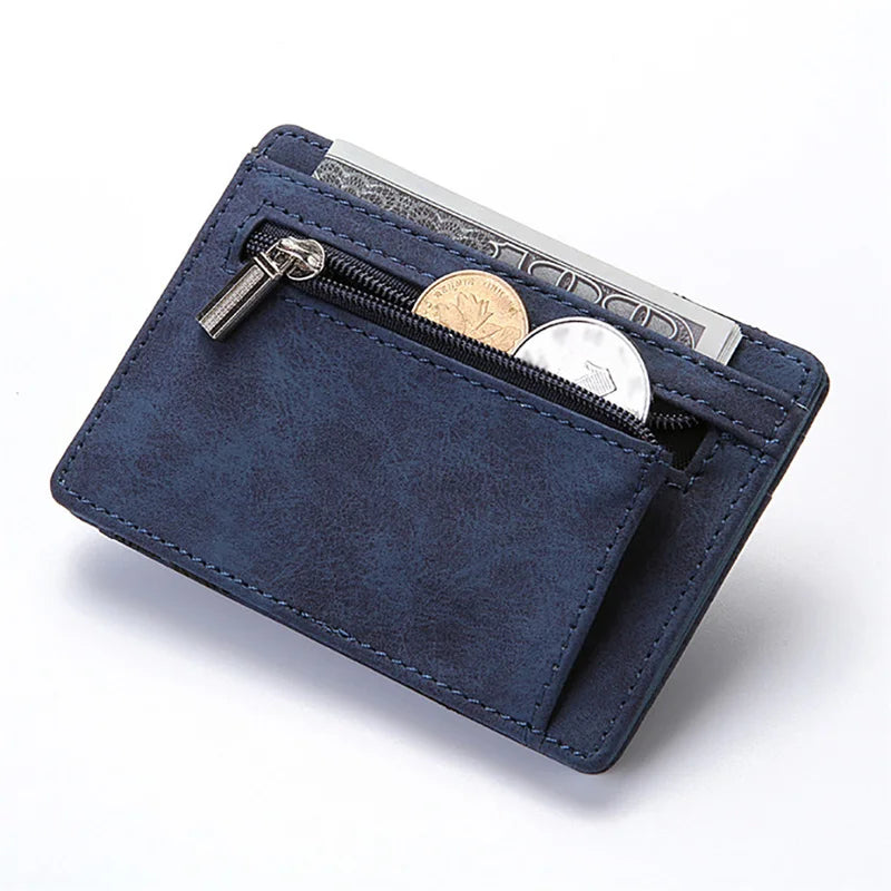 Ultra Thin Mini Wallet Men's Small Wallet Business PU Leather Magic Wallets