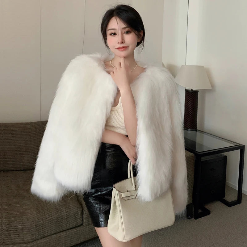 2024 Winter Warm Lady Faux Fur Jackets