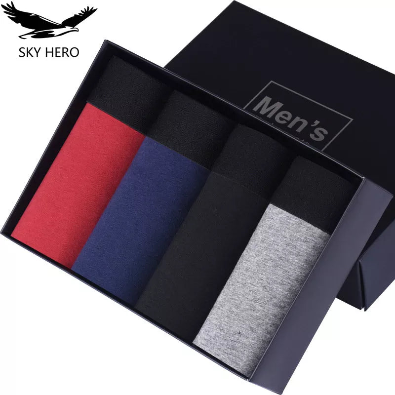 4pcs/Pack Men's Cotton Panties Boxers Underwear Calzoncillos Hombre Underpants