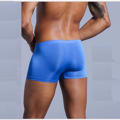 Very Thin Men's Underwear Nylon Ice Silk Boxers Double Bagged