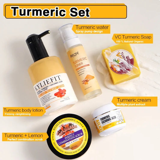 Private Label Beauty Kit Vitamin C Turmeric Facial Skin Care Set For Women