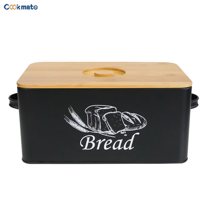 SENSEMAKE-Portable Style Metal Bread Bin Box, Food Storage Containers