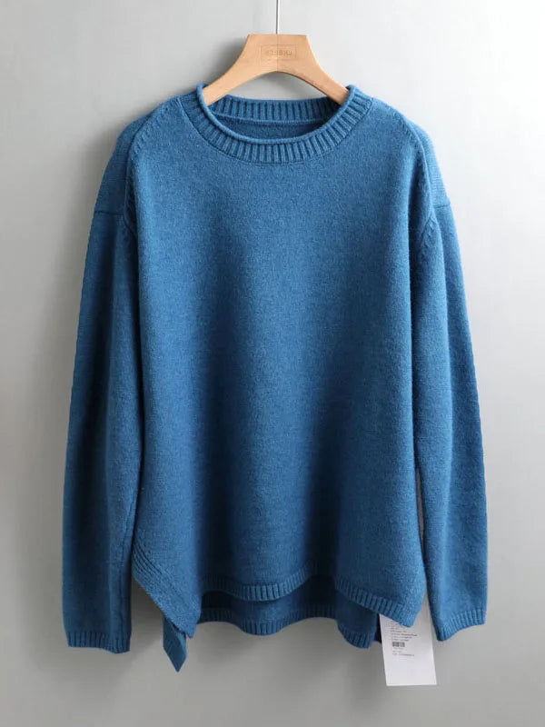 O-Neck Oversize Thick Sweater Pullovers Women Loose Cashmere Turtleneck Sweater