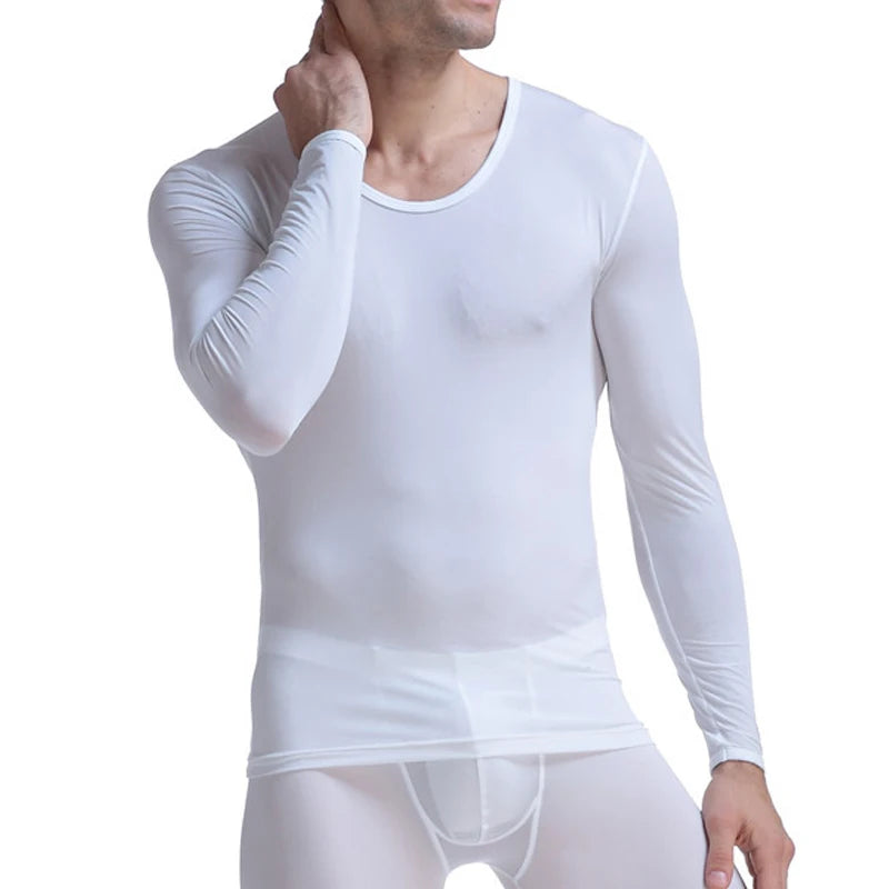 CLEVER-MENMODE Men Thermal Underwear Winter Long Sleeve Undershirt T Shirt