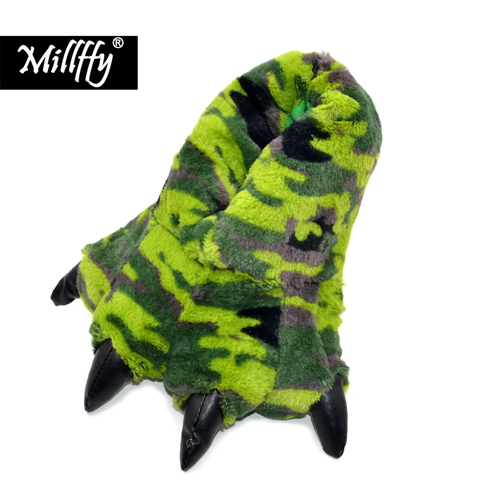 Millffy Funny Slippers Grizzly Bear Stuffed Animal Claw Paw Slippers