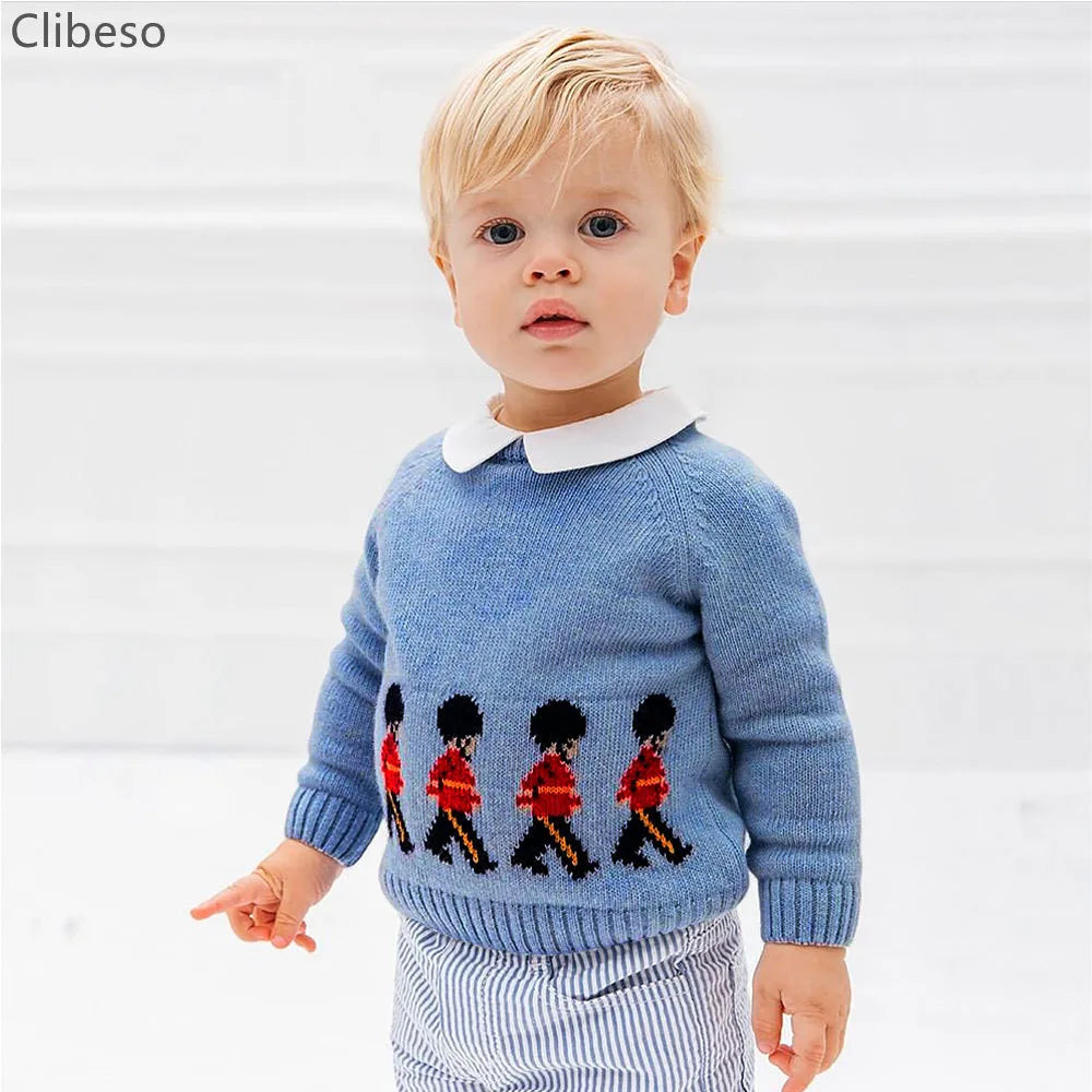 Boys Pullover Sweater Baby Tops Spanish Toddler Knitted Cartoon Sweater