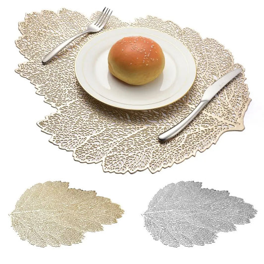 Placemat for Dining Table Coasters Lotus Leaf Palm Leaf Simulation Plant