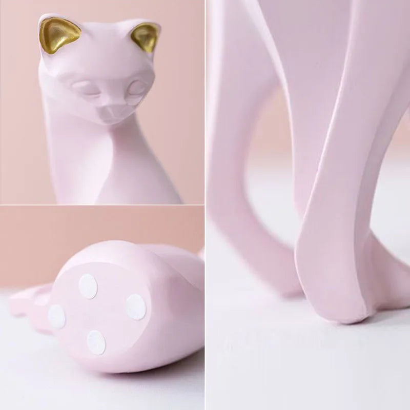 Vilead Pink Cat Sculptures Dressing Table Decoration Accessories Home