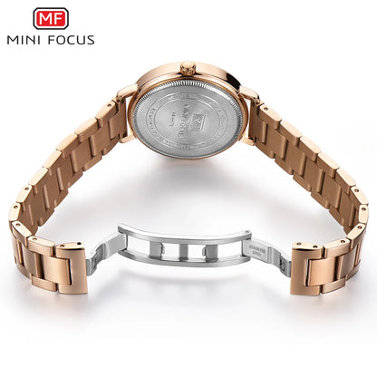 MINI FOCUS Rose Gold Watch Women Quartz Watches Ladies Top Brand