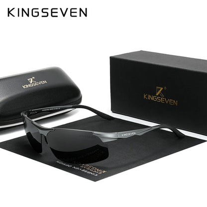 Genuine KINGSEVEN Polarized Men Aluminum Sunglasses Driving Mirror Lens