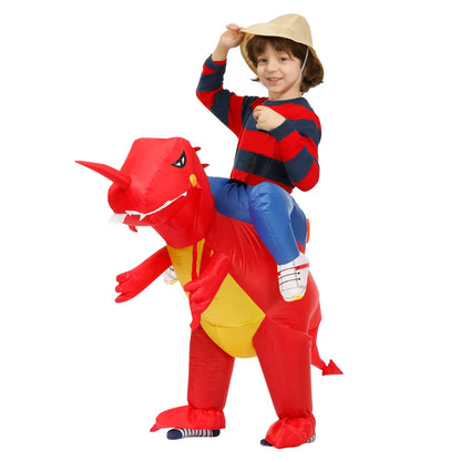 Kids Child Dinosaur Inflatable Costume Anime Mascot Dress Suit Halloween Purim