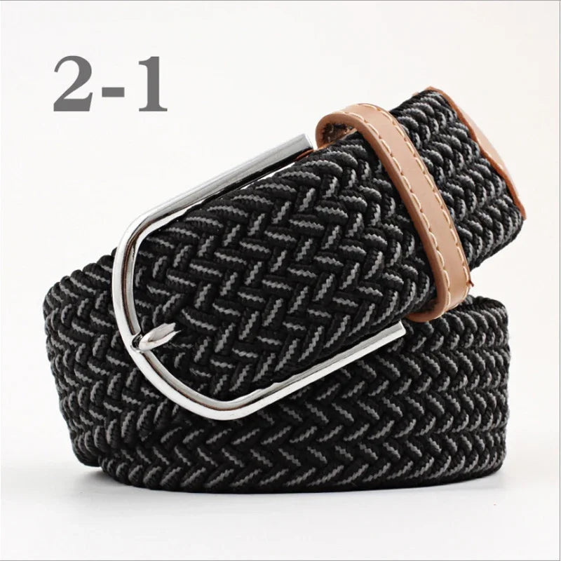 ZLD 60 Colors Female Casual Knitted Pin Buckle Men Belt