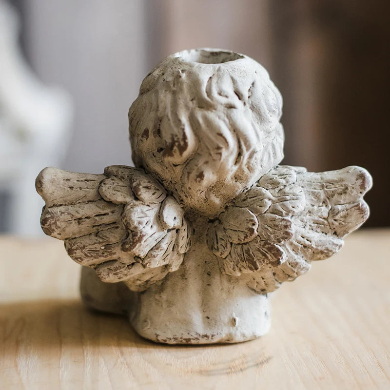 European Retro Angel Candle Holder Literary Nostalgia Cupid Candlesticker Holder