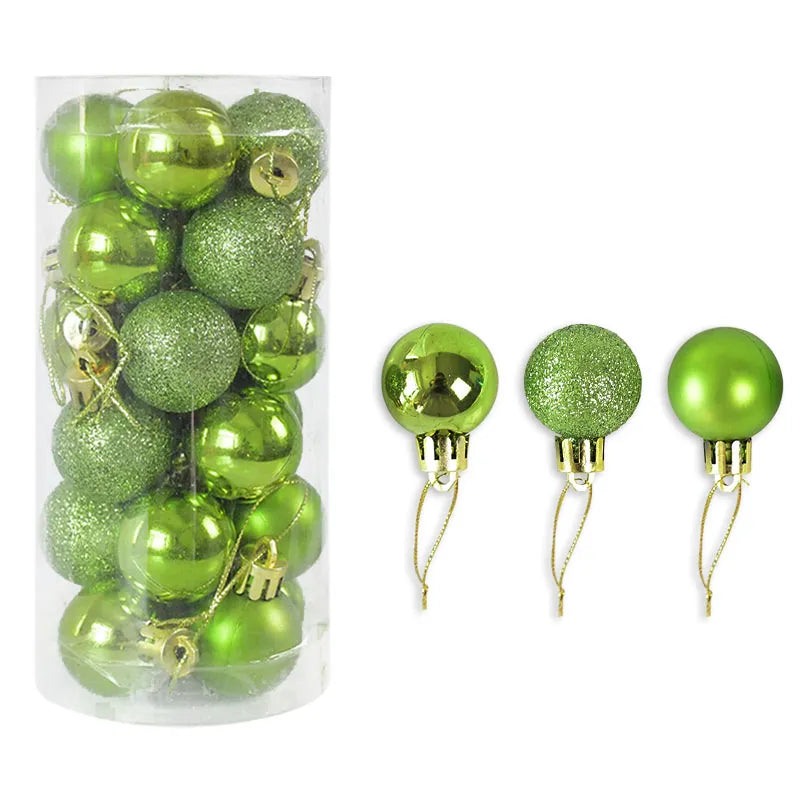 3cm 24pcs New Year Balls Decorations for Tree Hanging Bauble Ball New Year