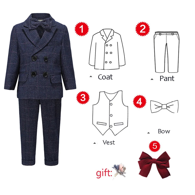 2024 New Coat Boys Suits for Weddings Kids Prom Party Clothes for Little Boy